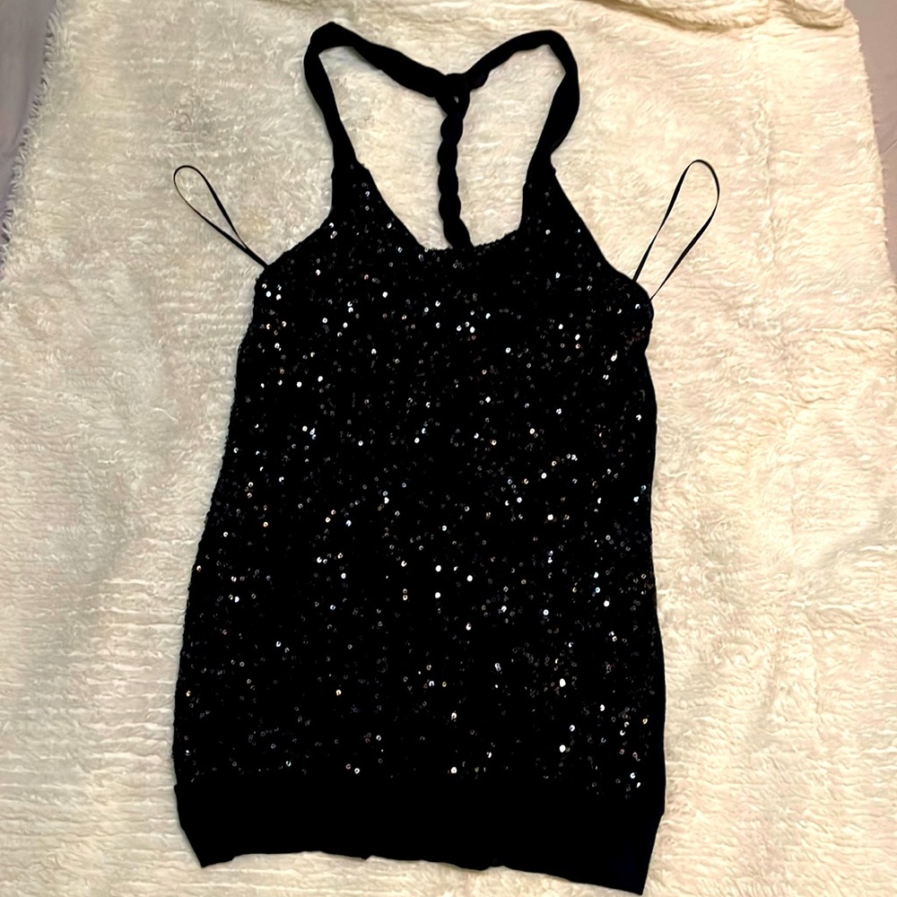 Sequined racer back (with braided detail) tank top by Express. Size XS. NWOT!!